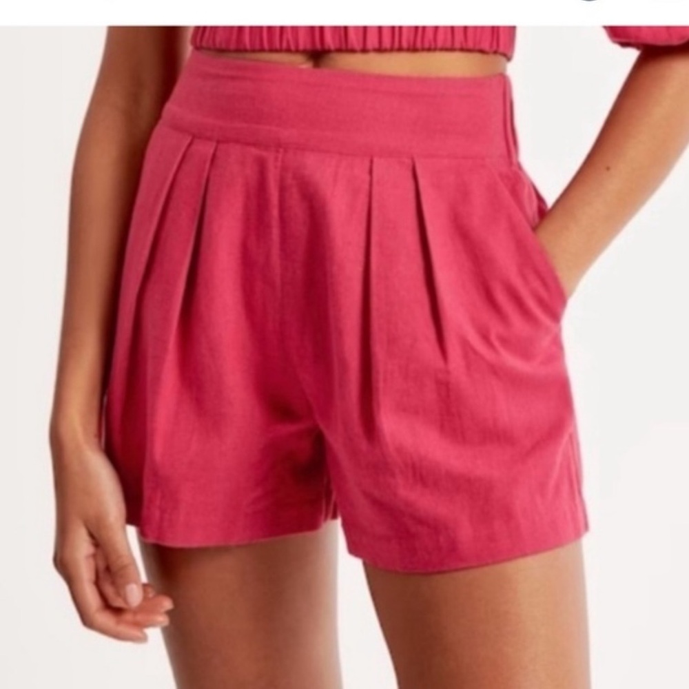 NWT Abercrombie & Fitch Linen Shorts Pink